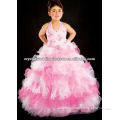 Free shipping hot!!halter embriodered backless ruffles pageant ball gown flower girl dress CWFaf4391